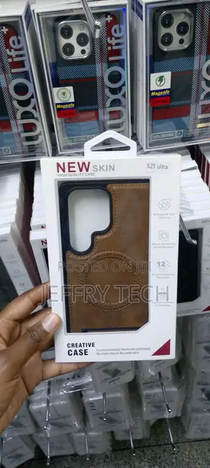 Brown Galaxy S25 Ultra Case Leather Magsafe With Stand