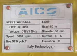 Recommend 5.5 HP Sewage Pump Aico Japan 80m Single Phase