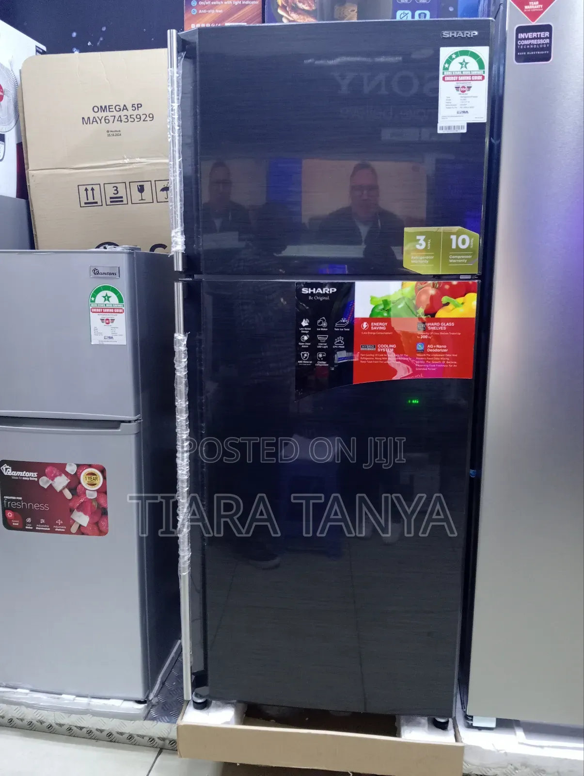 Sharp 450 Liters SJ-58C Frost Free Fridge Black