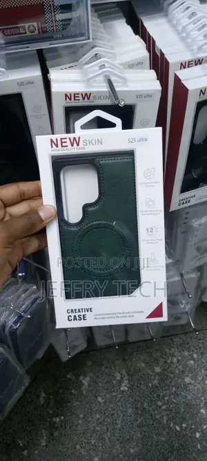 Samsung Galaxy S25 Ultra Case Leather Magsafe /Stand Green