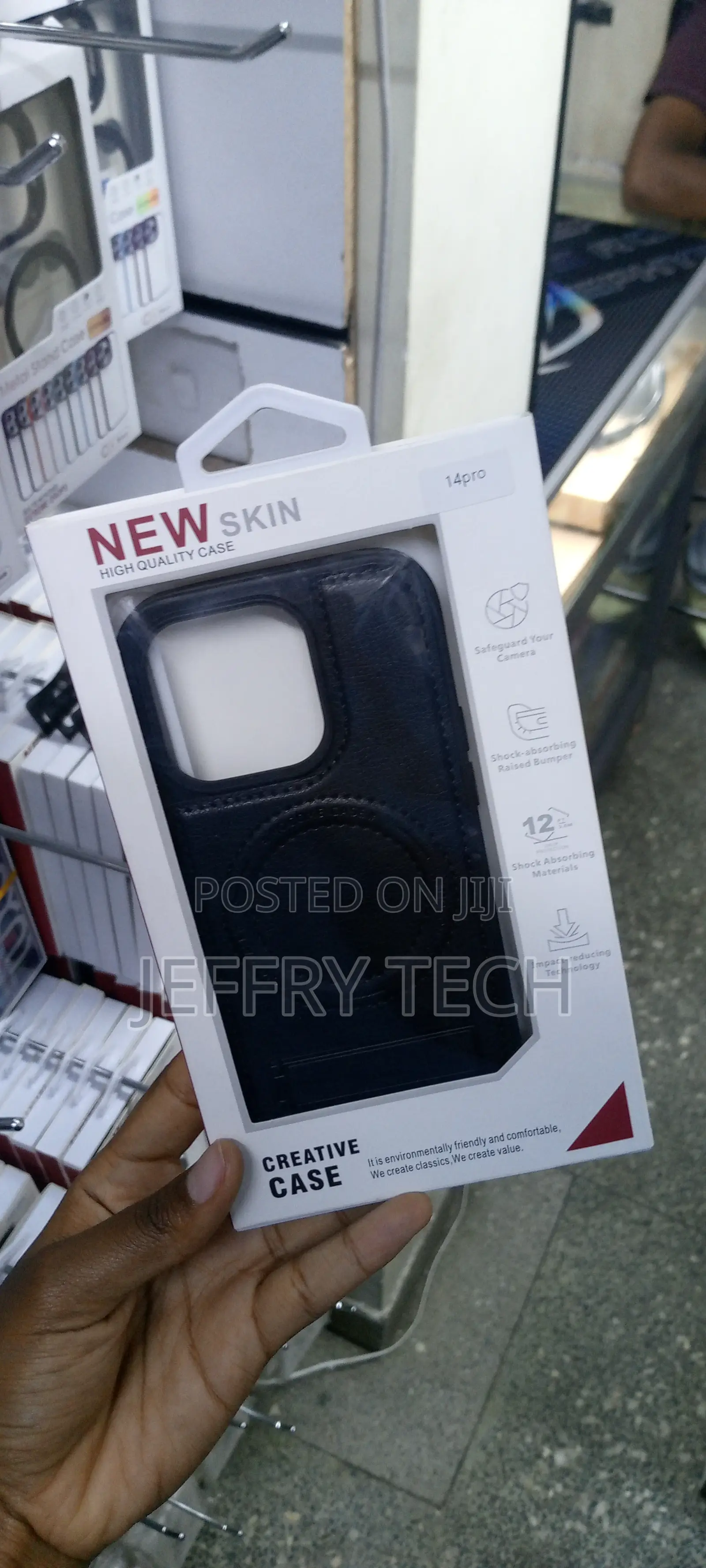 iPhone 14 Pro Leather Case Stand, Magnetic Case Shockproof
