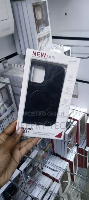 Magnetic iPhone 12 Pro Max Case With Stand Leather Black