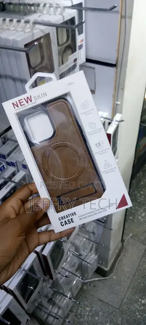 iPhone 13 Pro Case With Stand Luxury Leather Magsafe-Brown
