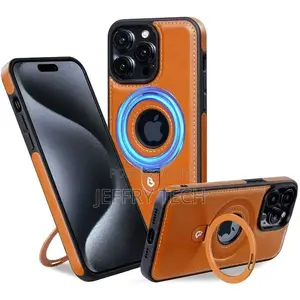 iPhone 15 Pro Max Magnetic Leather Case With Magsafe Ring