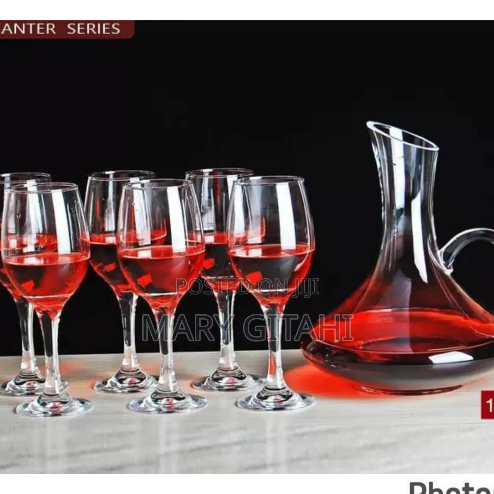 *7pcs Plain Colour Wine Decanter Set With 6 Wine Glasses