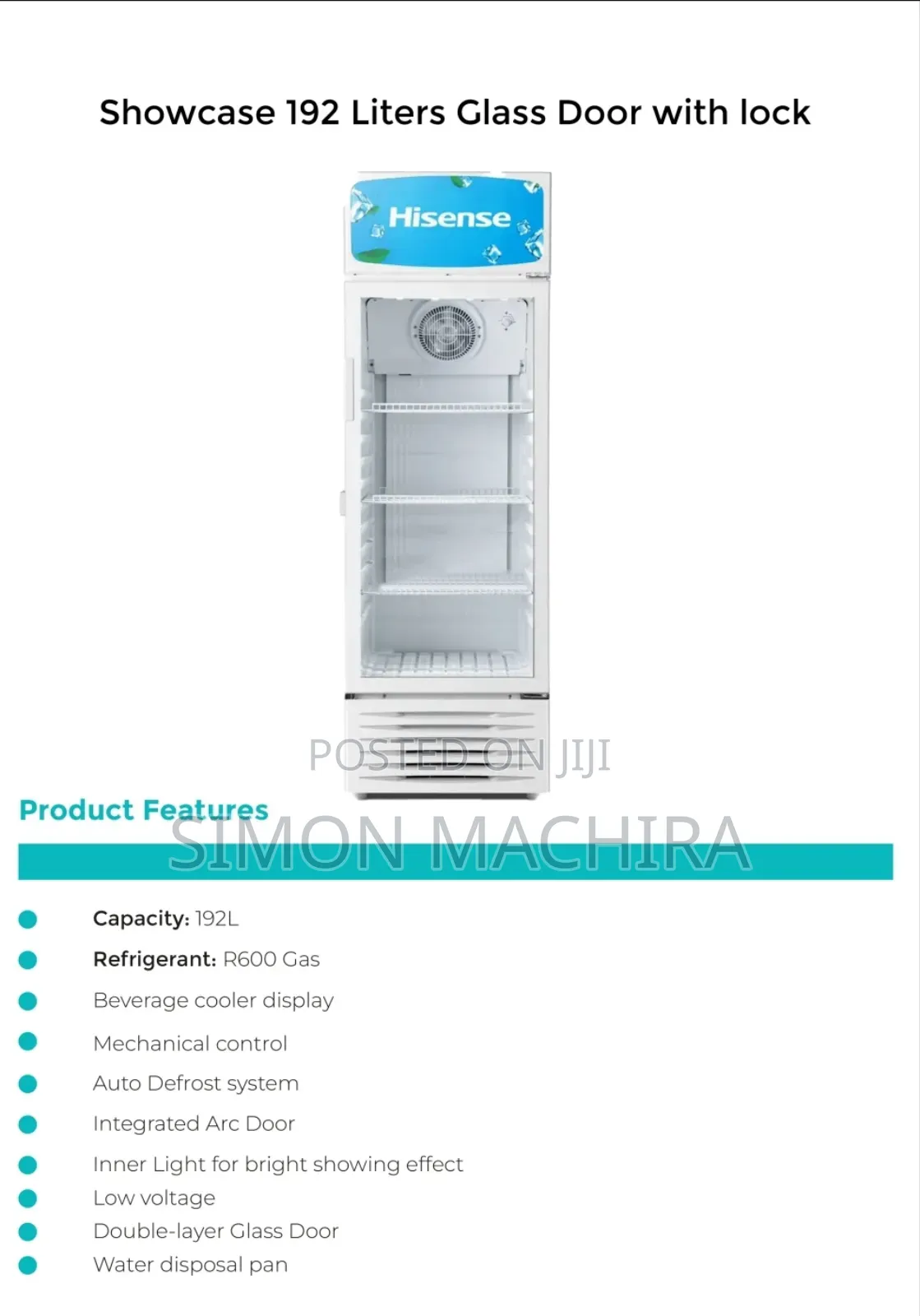 Hisense Showcase Display Fridge 192L