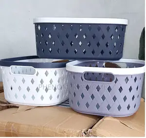 Multi Coloured Plastic Organizing and Dustproof Baskets