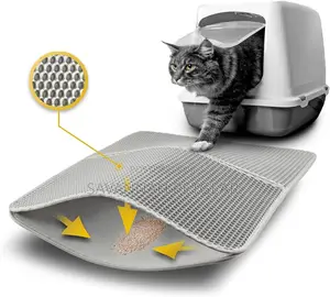 Cat Litter Mat for Cat Litter Tray With Non-Slip Coating