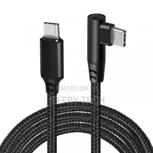 Type-C to Type-C Cable: Right Angle, Fast Charging, 90° Nylo