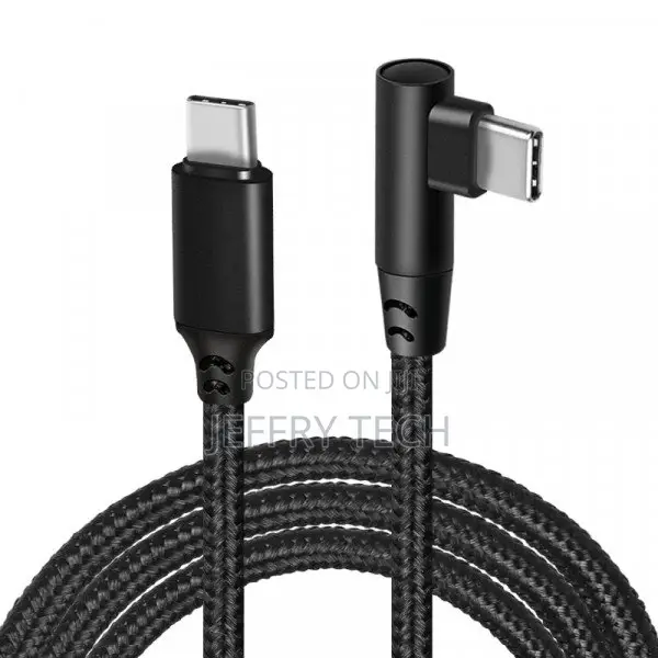 Type-C to Type-C Cable: Right Angle, Fast Charging, 90° Nylo