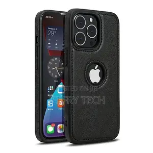 iPhone 13 Pro Max Luxury Elegant Leather Case - Black