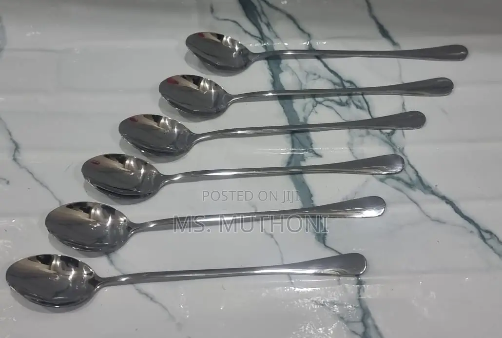 6 Pieces Long Stainless Steel Tea Spoons