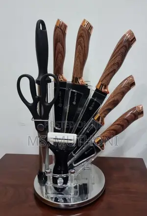 High Quality Heavy Stainless Steel Aesthetic 9pc Knife Sets