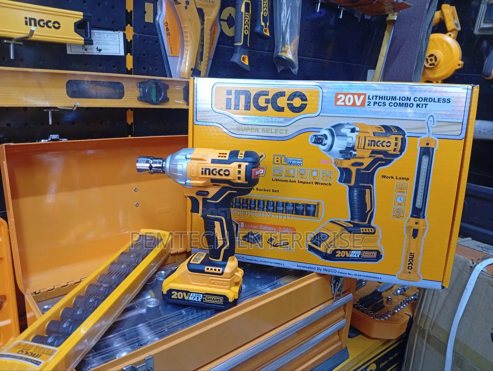 Ingco Cordless Impact Wrench Combo Kit