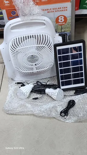 Easy Power EP-009 Rechargeable Solar Fan With Speaker 8"