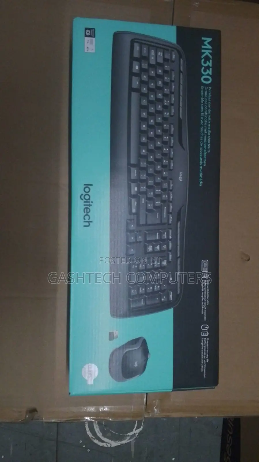 Logitech Wireless Keyboard Mouse MK330 Black Color