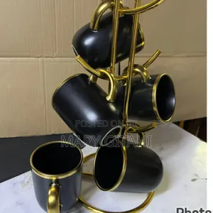 6 PCS Ceramic Mugs Black at 
