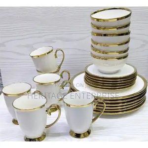 Dinner Set, 24pcs Gold