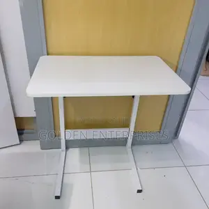 White Wooden Top Height Adjustable, Moveable Laptop Table
