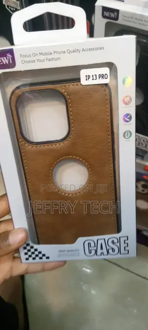 Leather Logo Cut Back Case for Apple iPhone 13 Pro Max