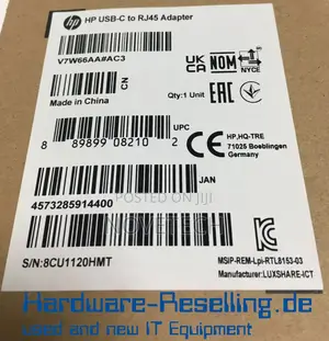HP Type C Usb-C to Rj45 Gigabit Network Card #V7w66aa