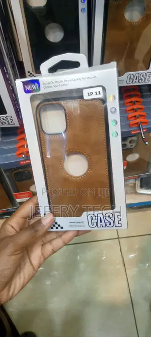 iPhone 11 Leather Logo Cut Mobile Shockproof Luxury Cover