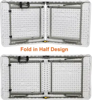 Dining Tables:Fold-in-Half Portable Plastic Home Diningtable