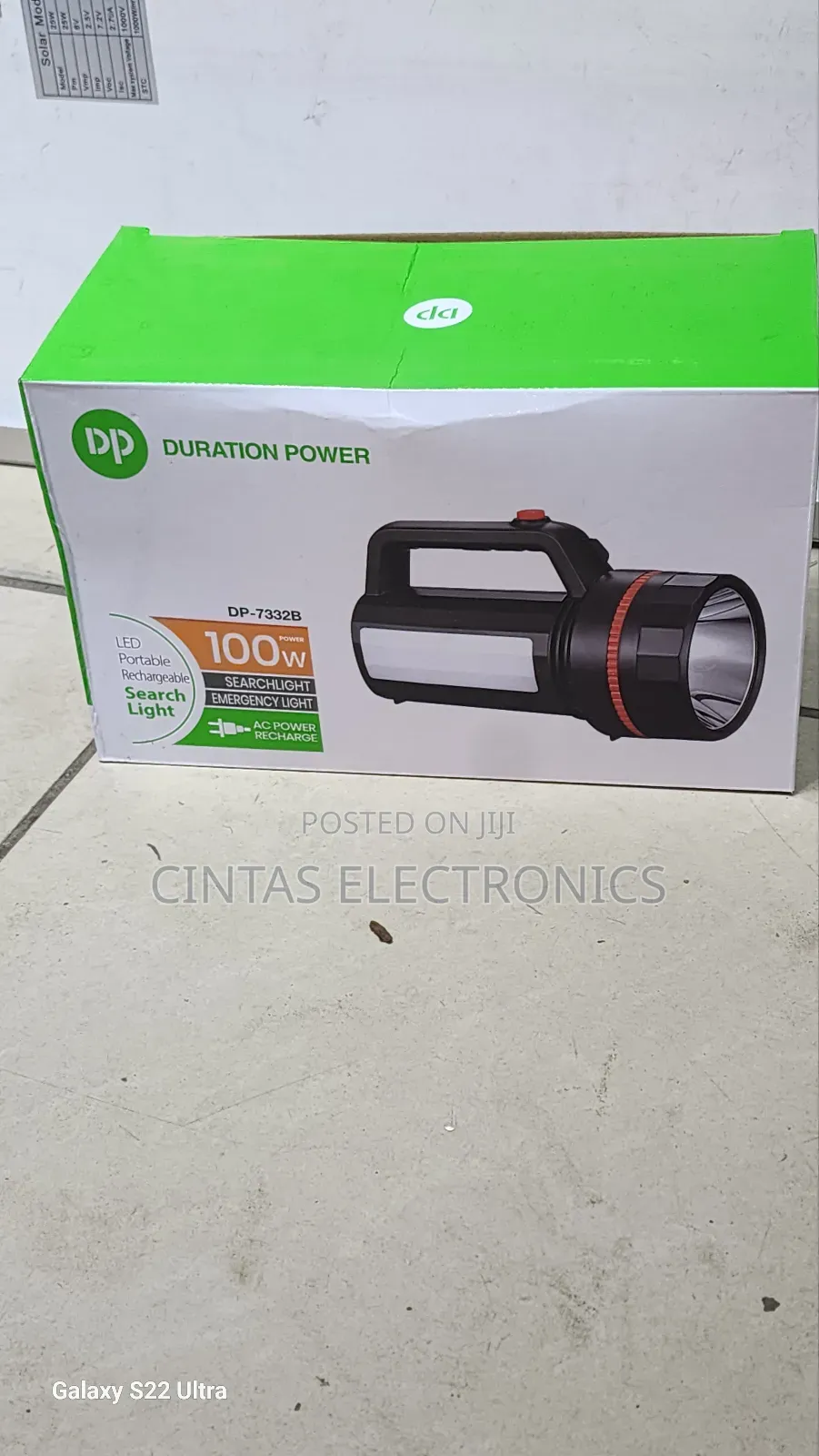 Duration Power LED Portable Rechargeable Search Light 100W