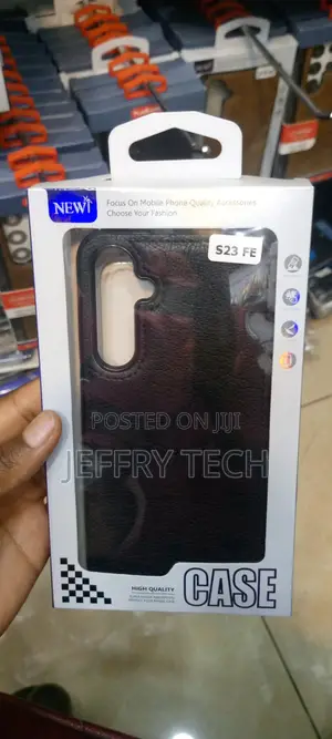 Leather Logo Cut Back Case for Samsung S23 Fe