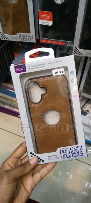 Leather Logo Cut Back Case for iPhone 16 Back Case Cover