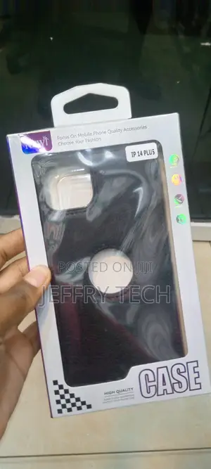 Leather Case for iPhone 14 Plus Logo View, Luxury Elegant