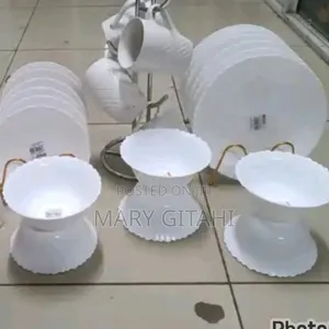 In White 24 PCS Ceramic Dinner Set at 