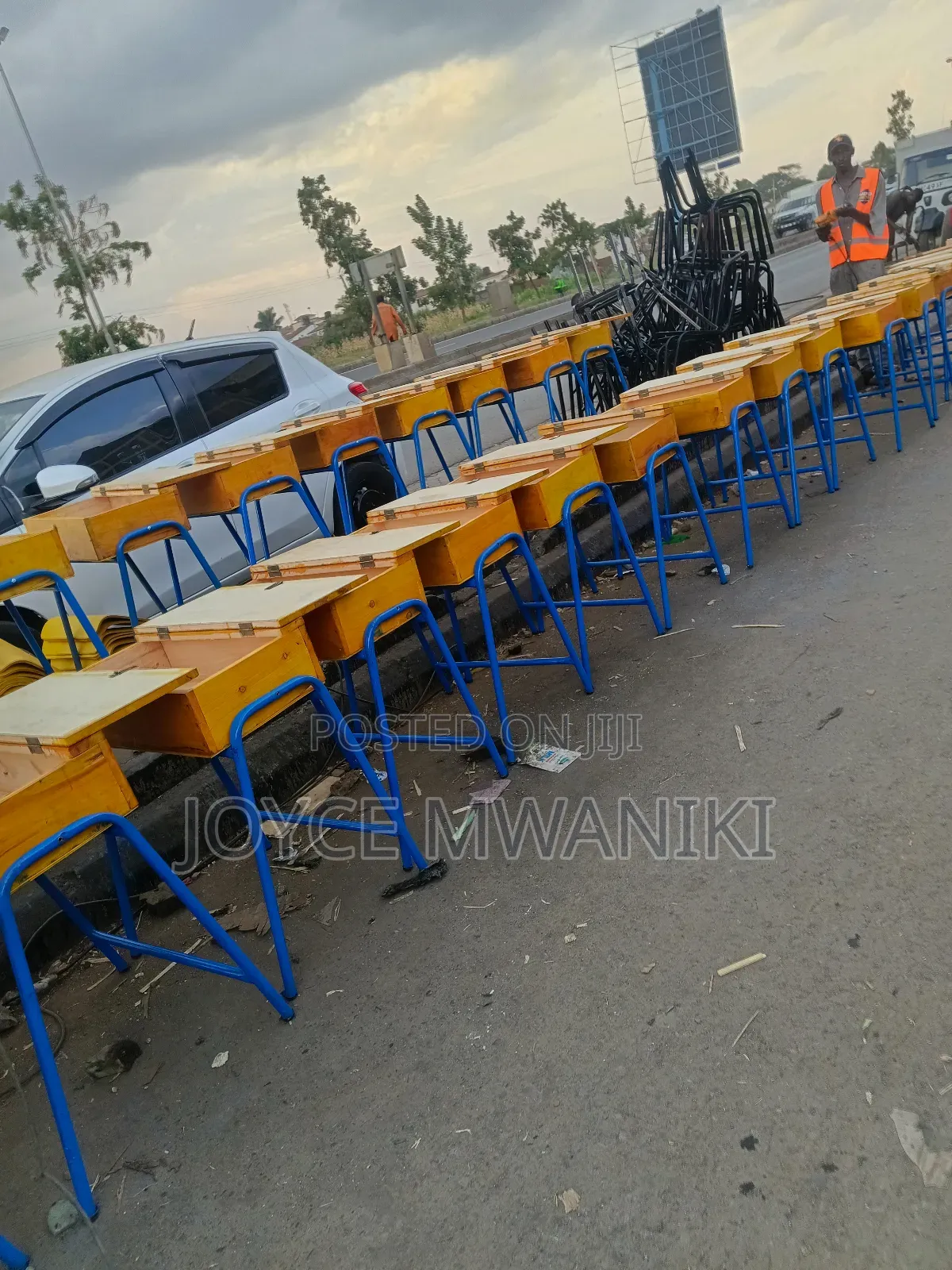 School Lockers and Chairs, Blue Colour Frame ,
