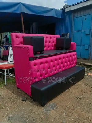 Pedicure Seat, 3 Seater Pink and Black With Armrest 