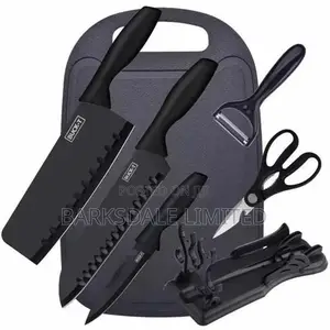 Professional 7-Piece Black Kitchen Chef Knife Set