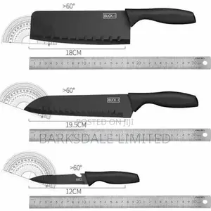 Professional 7-Piece Black Kitchen Chef Knife Set