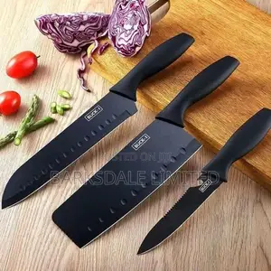 Professional 7-Piece Black Kitchen Chef Knife Set