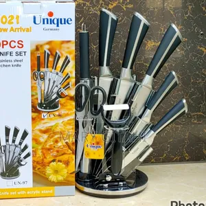 Unique Knife Set Black and Silver Colours Only