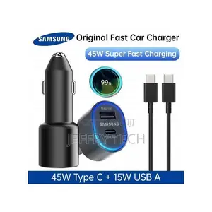 Samsung 45 Watts Type C + 15 Watts USB Pd Fast Car Charger