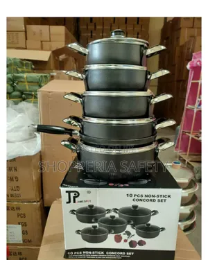 10 Pieces James Pot Nonstick Cookware- Black