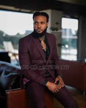 Men Suits Burgundy Slim Fit Suit