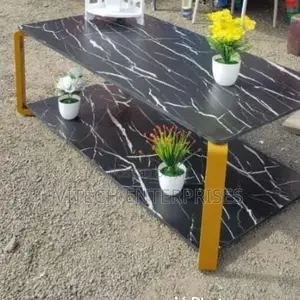 Black Executive MDF Marble Table