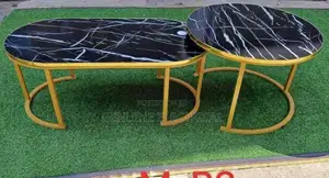 Coffee Tables Black + 1 Stool Marble