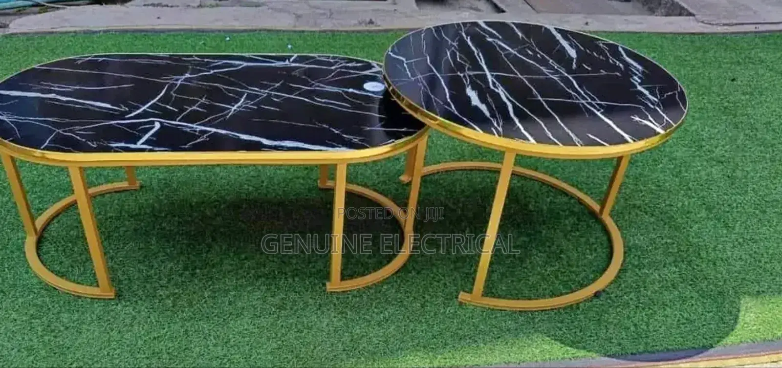 Coffee Table Executive With Marble Effect- Assembled (Black)