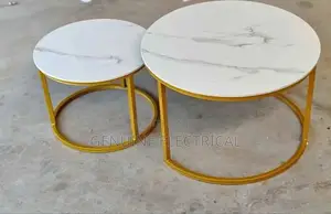 White Marble Coffee Table(Glass Effect)
