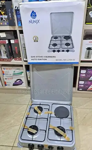 Nunix Table Top Cooker 3 Gas + 1 Electric Burner Stove
