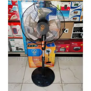 URK 16" Stand Fan, Round Base,Black