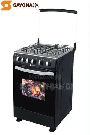 Black Sayona 3gas+1 Electric Plate Standing Cooker