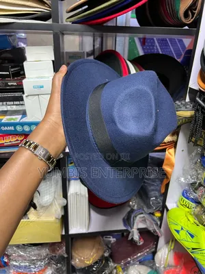 Unisex Wide/Brim Navy and Black Fedora Hats