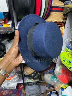 Color Black , Navy Flat Top Unisex Fedora Hats